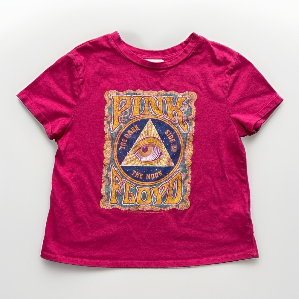 Pink Floyd Dark Side of Moon GB Girls Vintage Style Tee Shirt M Pink Psychedelic